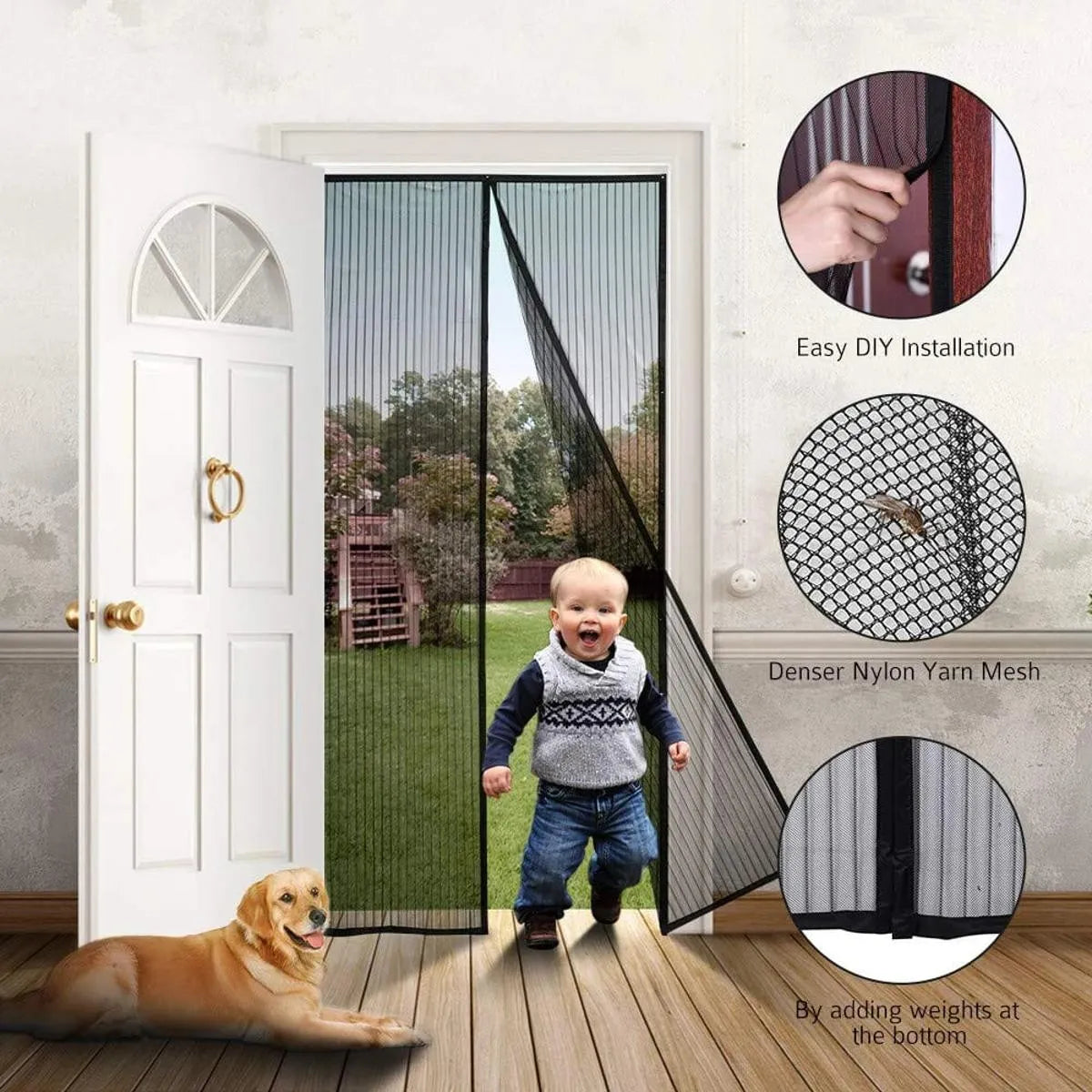 Premium Magnetic Mesh Mosquito Curtain โ (High Quality )